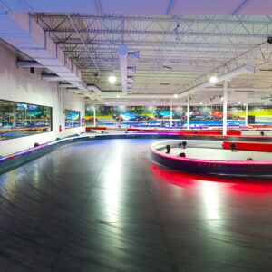 One of the turns on the indoor track at K1 Speed Richmond