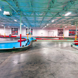 Part of the indoor go-karting track at K1 Speed Salt Lake City, in Sandy, UT.