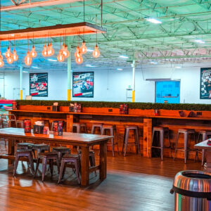 A view of the seating at the Paddock Lounge.