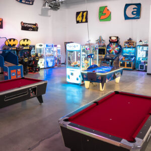 pool tables and video game machines in the k1 speed thousand oaks arcade