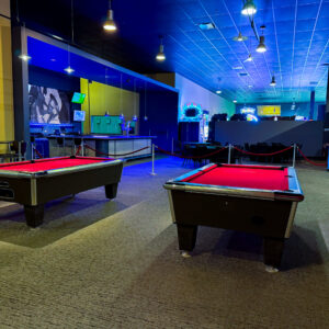 The pool tables at K1 Speed Addison.