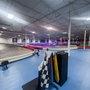 The indoor go-karting track at K1 Speed Atlanta.