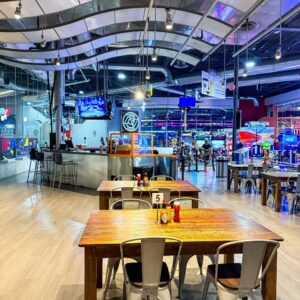 The Paddock Lounge casual eatery at K1 Speed Mount Kisco.