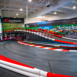 The indoor track at K1 Speed Culver City