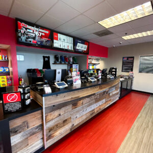 The front desk at K1 Speed Jessup.