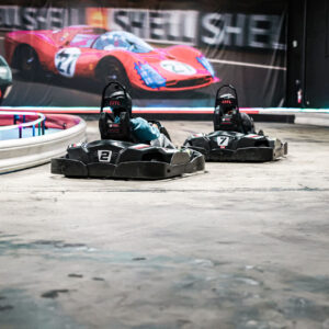 two people racing go-karts at K1 Speed Oxford