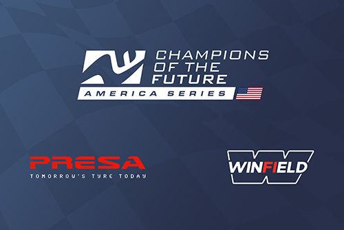 champions of the future america series logo, presa tires logo, winfield logo.