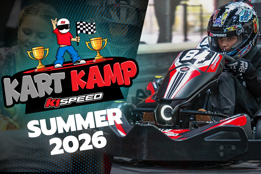 promotional image for summer kart camp at k1 speed oxford