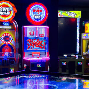 Bright arcade games at K1 Speed Jessup.