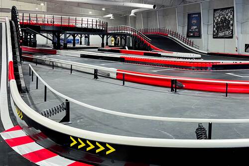 The Totowa indoor go-kart track at K1 Speed.