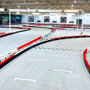 The indoor go-kart track at K1 Speed in Irondale.